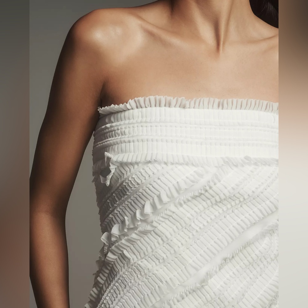 Endless Rose for Anthropologie Strapless Textured Fitted Mini Dress - Picture 3 of 6